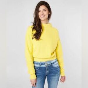 FREE PEOPLE, the Too Good yellow sweater